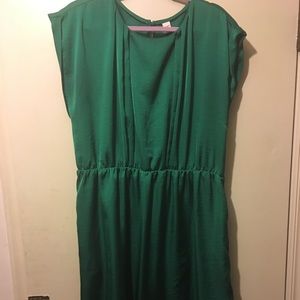 Emerald Green pleated dress with pockets
